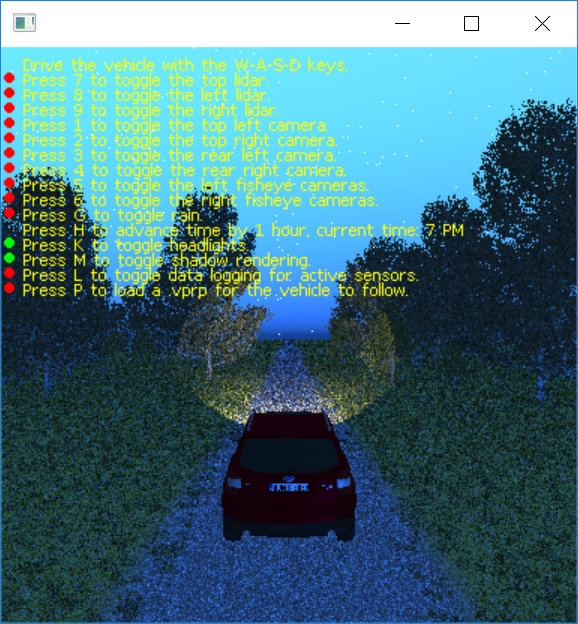 Halo Simulation Control Window